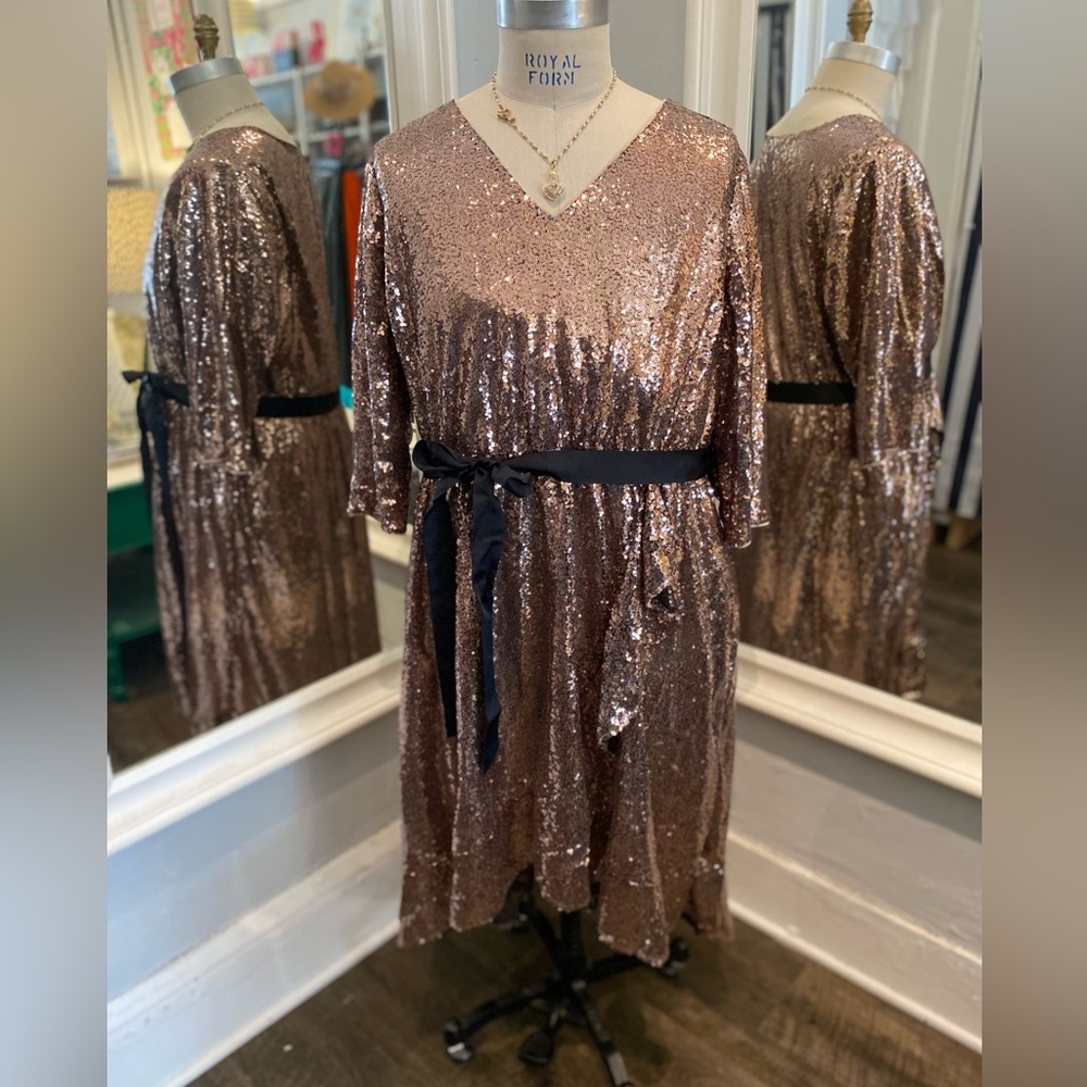 Lane Bryant rose gold sequin dress size 22/24